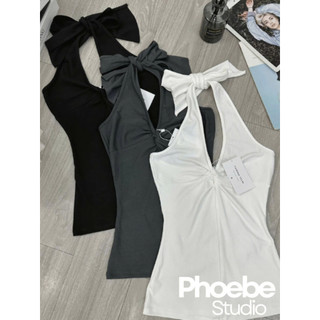 Áo Kiểu Nữ Xoắn Ngực Cổ Yếm Cột Dây - Phoebe Studio [AO00276]
