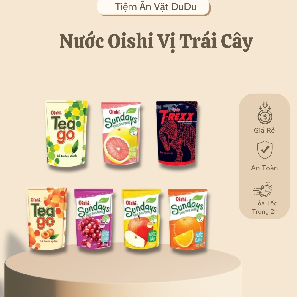Nước Oishi Vị Trái Cây, Nước Oishi Vị Trái Cây Nhiều Vị, Đồ Uống Giải Khát - Tiệm Ăn Vặt DuDu