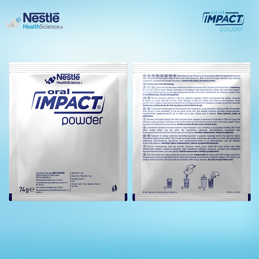 Bộ 2 Sữa Dinh Dưỡng Y Học NESTLÉ ORAL IMPACT Đức Cho Người Ung Thư,Phẫu Thuật 5 Gói x 74G