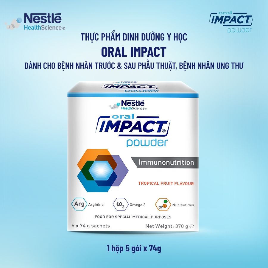 Bộ 2 Sữa Dinh Dưỡng Y Học NESTLÉ ORAL IMPACT Đức Cho Người Ung Thư,Phẫu Thuật 5 Gói x 74G