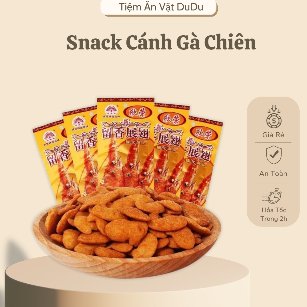 Snack Cánh Gà Chiên Giòn, Bim Bim Cánh Gà Tẩm Vị Thơm Ngon Giòn Tan - Tiệm Ăn Vặt Dudu