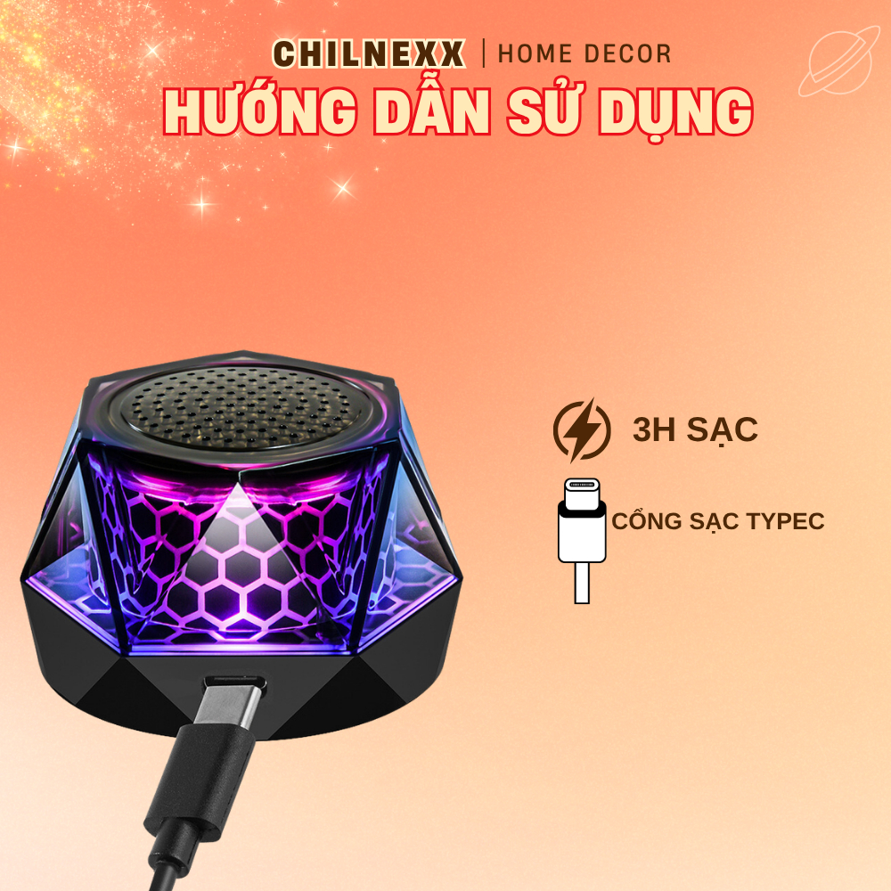 Loa Mini G300 CHILNEX  nhỏ gọn dễ mang loa bluetooth chuyển màu RGB nam châm từ tính giá đỡ điện thoại