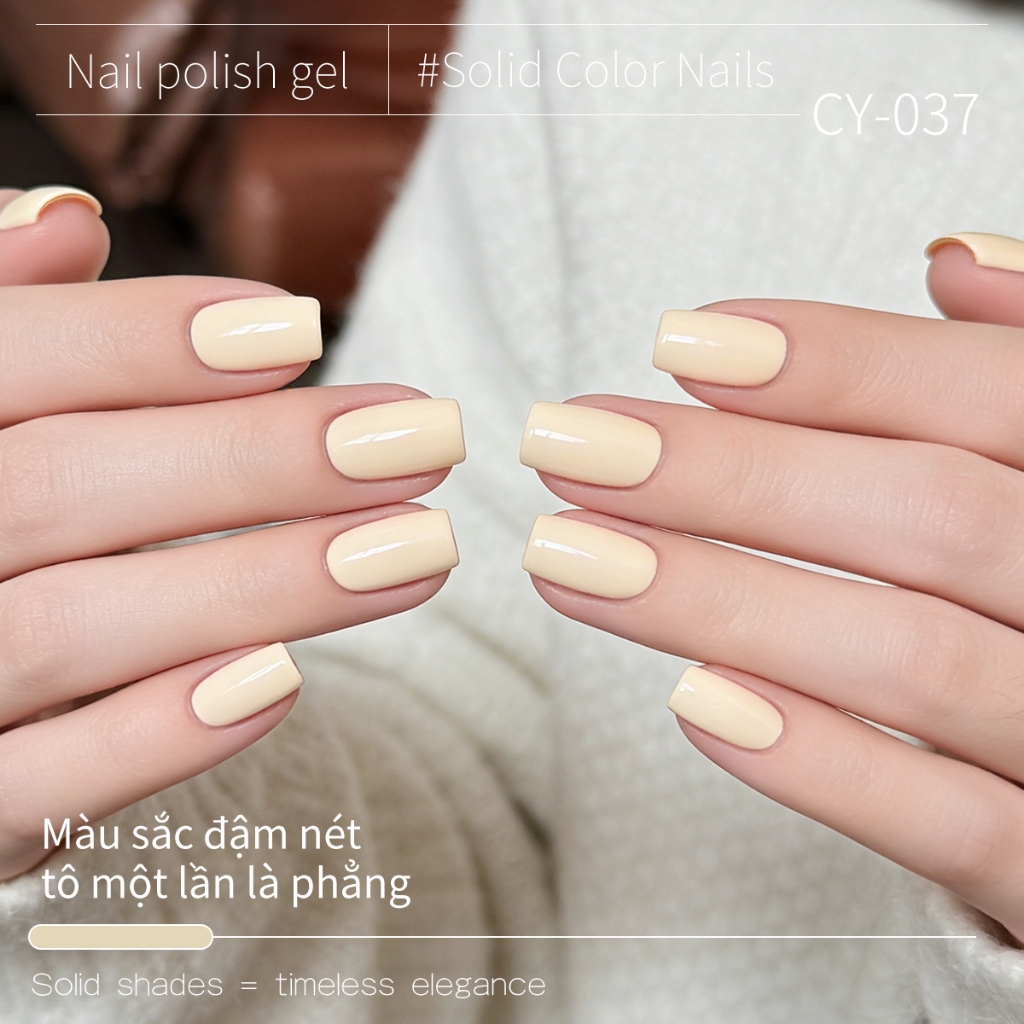 XEIJAYI 40ml - Sơn móng tay dạng gel màu vàng nhạt mới, bền màu và bóng, thích hợp cho việc tự làm nghệ thuật vẽ móng.