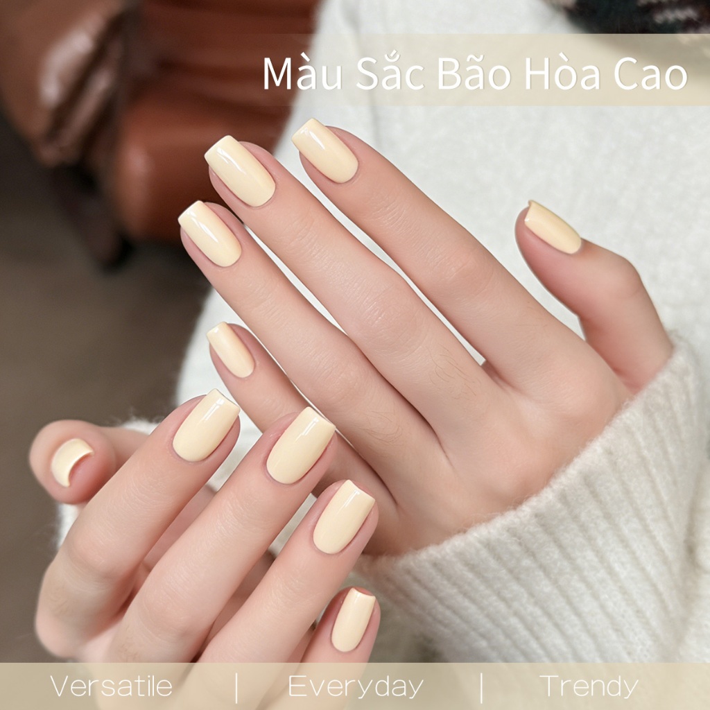 XEIJAYI 40ml - Sơn móng tay dạng gel màu vàng nhạt mới, bền màu và bóng, thích hợp cho việc tự làm nghệ thuật vẽ móng.