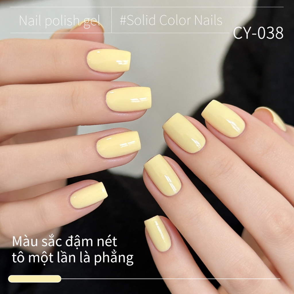 XEIJAYI 40ml - Sơn móng tay dạng gel màu vàng kem mới, bền màu và bóng, thích hợp cho việc tự làm nghệ thuật vẽ móng.