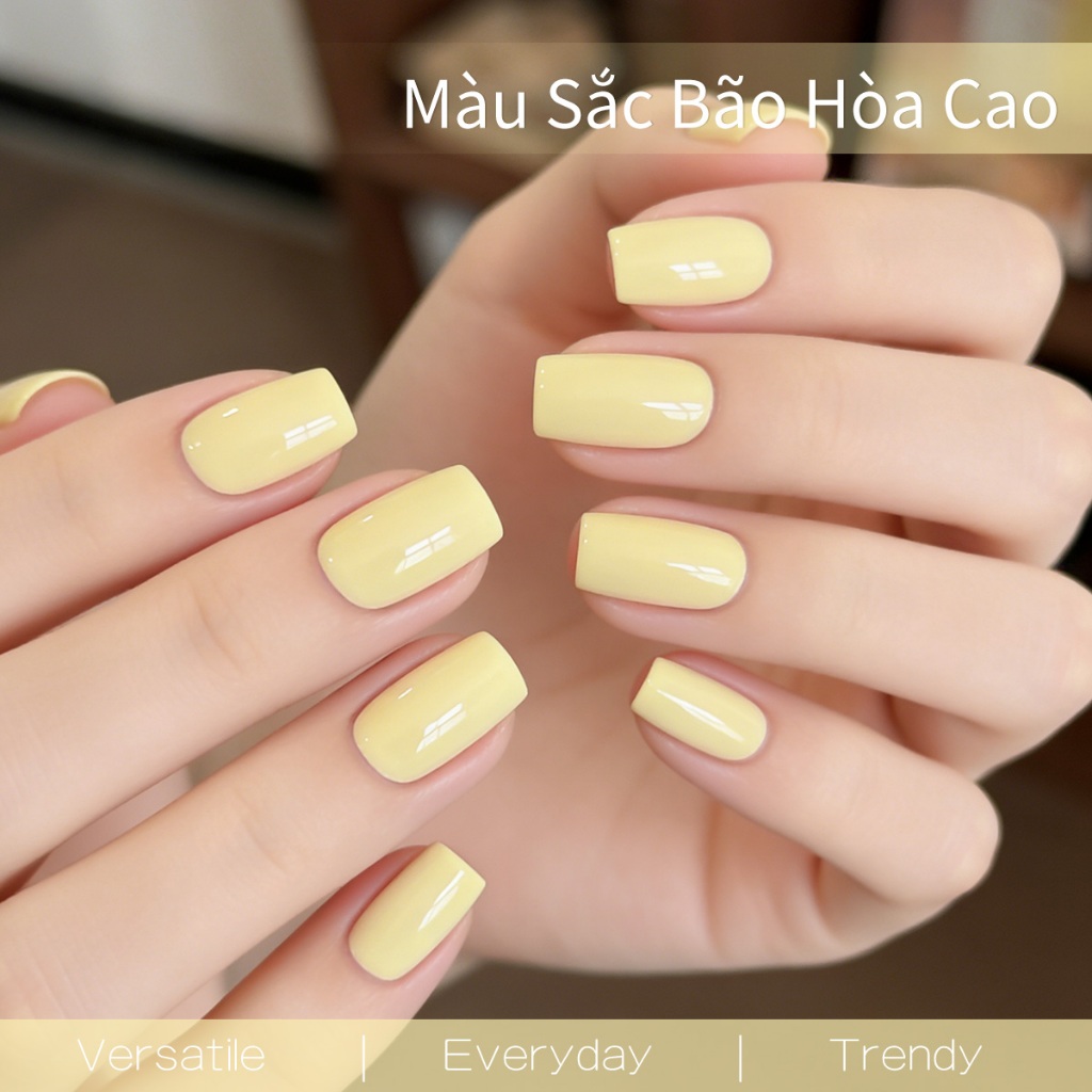 XEIJAYI 40ml - Sơn móng tay dạng gel màu vàng kem mới, bền màu và bóng, thích hợp cho việc tự làm nghệ thuật vẽ móng.