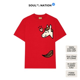 Áo thun unisex NGỰA CUTE in CAO CẤP form basic 100% cotton vải dày, không xù lông SOUL OF A NATION
