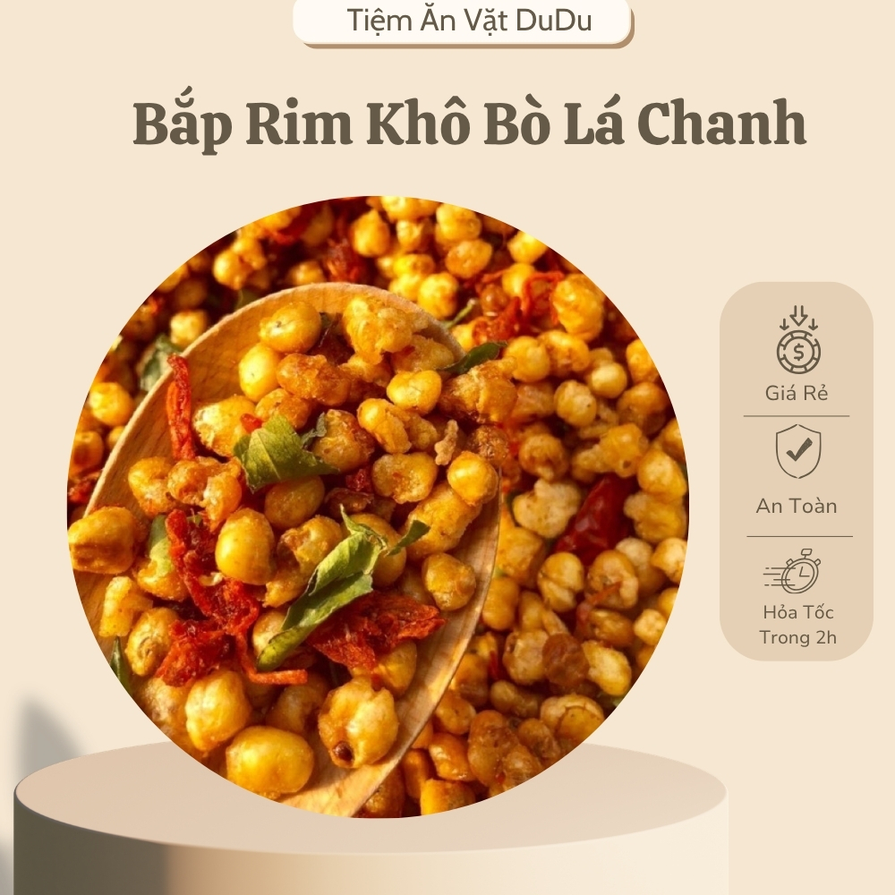 Bắp Rim Khô Bò Lá Chanh, Ngô Giòn Tẩm Vị Cay Thơm, Bắp Sấy Khô Lắc Bò Khô - Tiệm Ăn Vặt Dudu