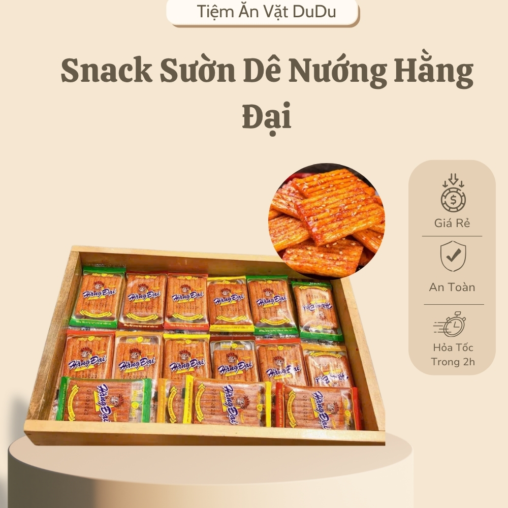Bịch 6ói Snack Sườn Dê Nướng Hằng Đại, Pò Miếng Hằng Đại Mini, Đồ Ăn Vặt Tuổi Thơ Siêu Cay - Tiệm Ăn Vặt Dudu