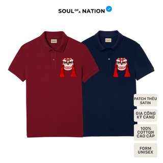 Áo Polo Unisex Nam/Nữ THÊU PATCH LÂN VIỆT 2026 vải cá sấu Pique Cotton chỉn chu, sang trọng - SOUL OF A NATION