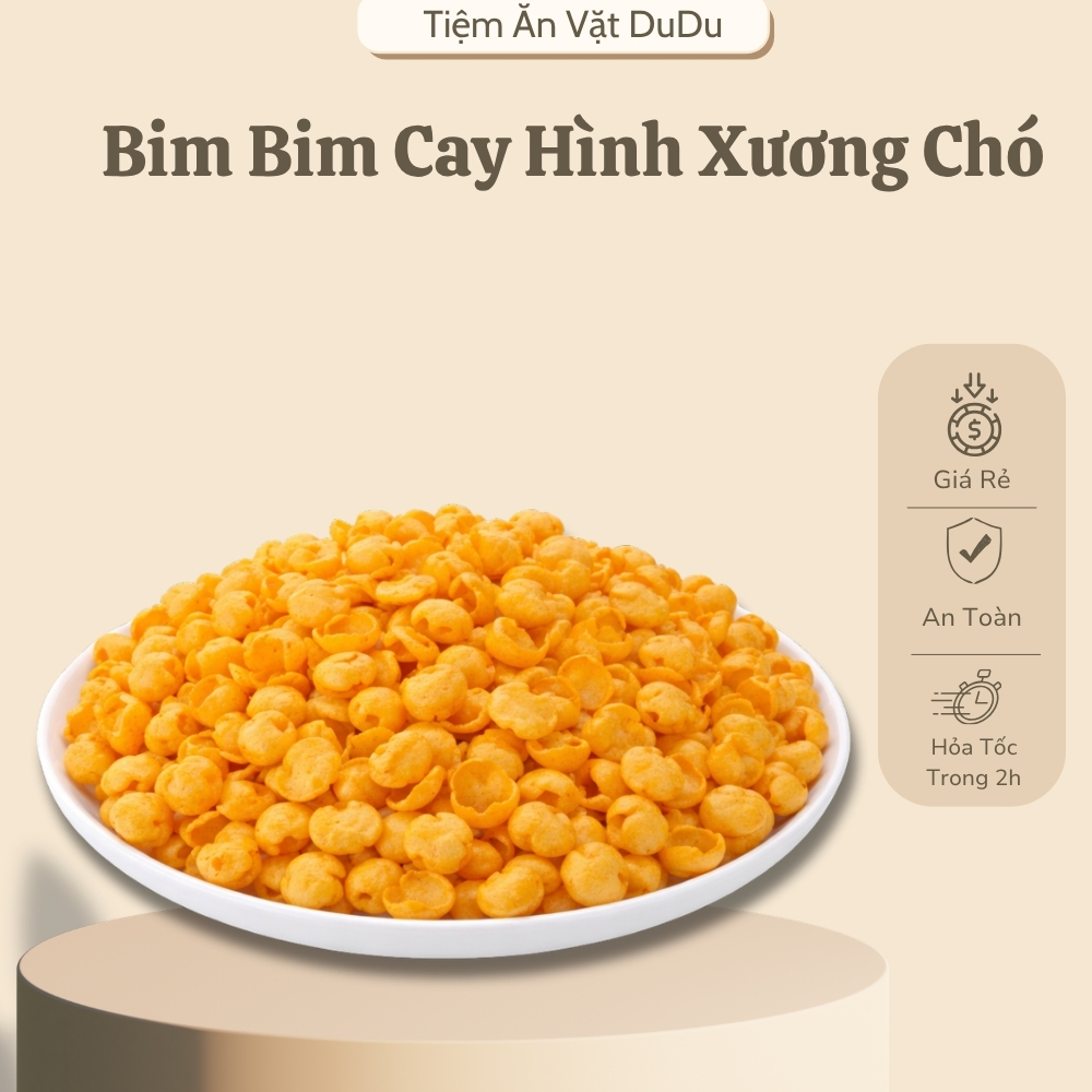 Bim Bim Cay Hình Xương Giòn Tan, Snack Bim Bim Tẩm Vị Cay Cay Giòn Ngon Hấp Dẫn, Ăn Vặt Hàng Ngày - Tiệm Ăn Vặt Dudu