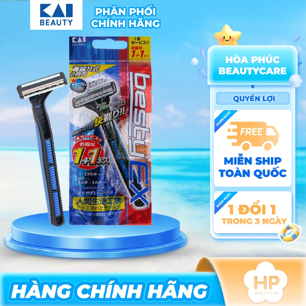 Dao Cạo Râu Kai 2 Lưỡi Kép Kai Besty 14666 BSTX-2PF2 (Set 2 cây)