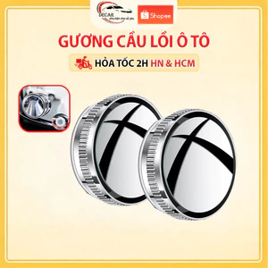 Bộ 2 gương cầu lồi ô tô 360 độ cao cấp, gương chiếu hậu , kính lồi gắn gương oto xóa điểm mù xe tải
