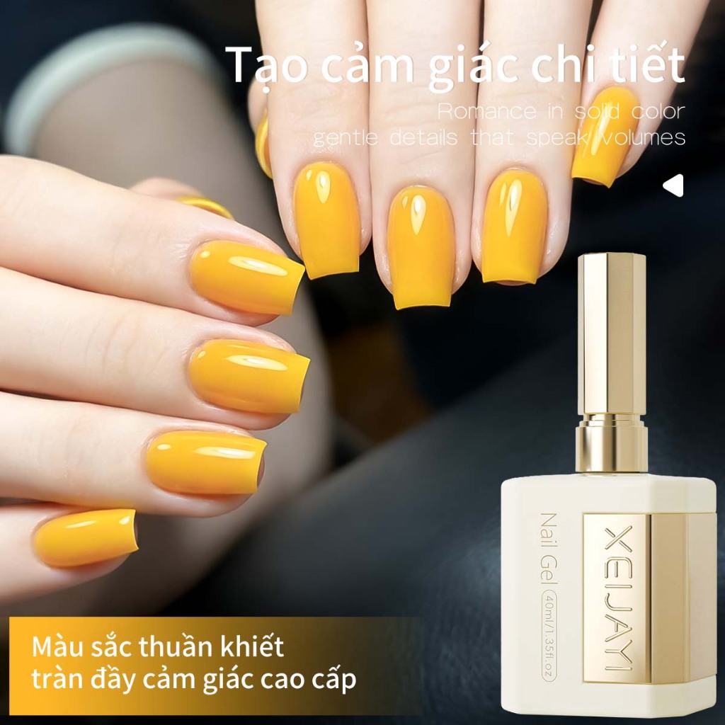 XEIJAYI 40ml-Sơn móng tay dạng gel màu vàng xoài mới, thích hợp cho các tiệm nail và sử dụng tại nhà