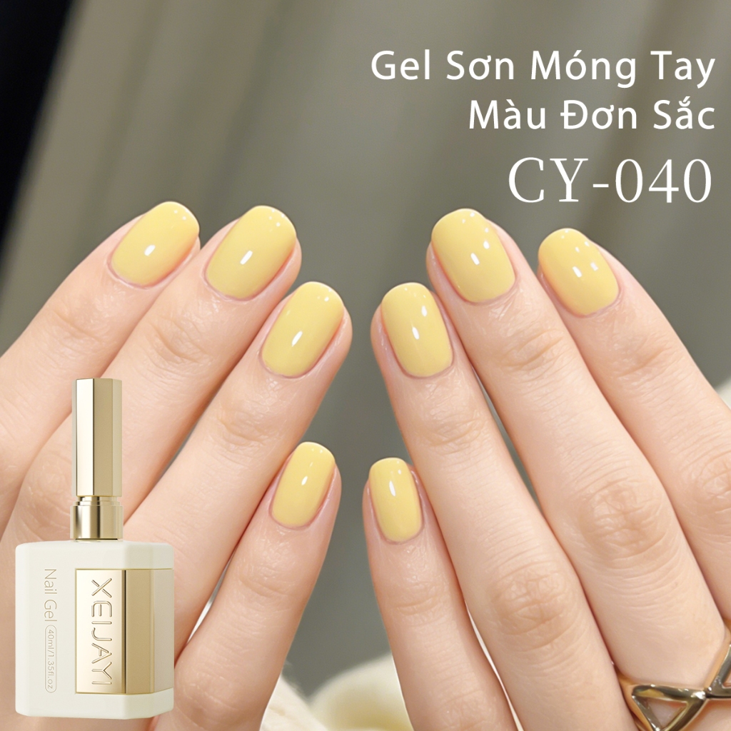 XEIJAYI 40ml - Sơn móng tay dạng gel màu vàng phô mai mới, bền chắc và lâu trôi, thích hợp cho mọi mùa