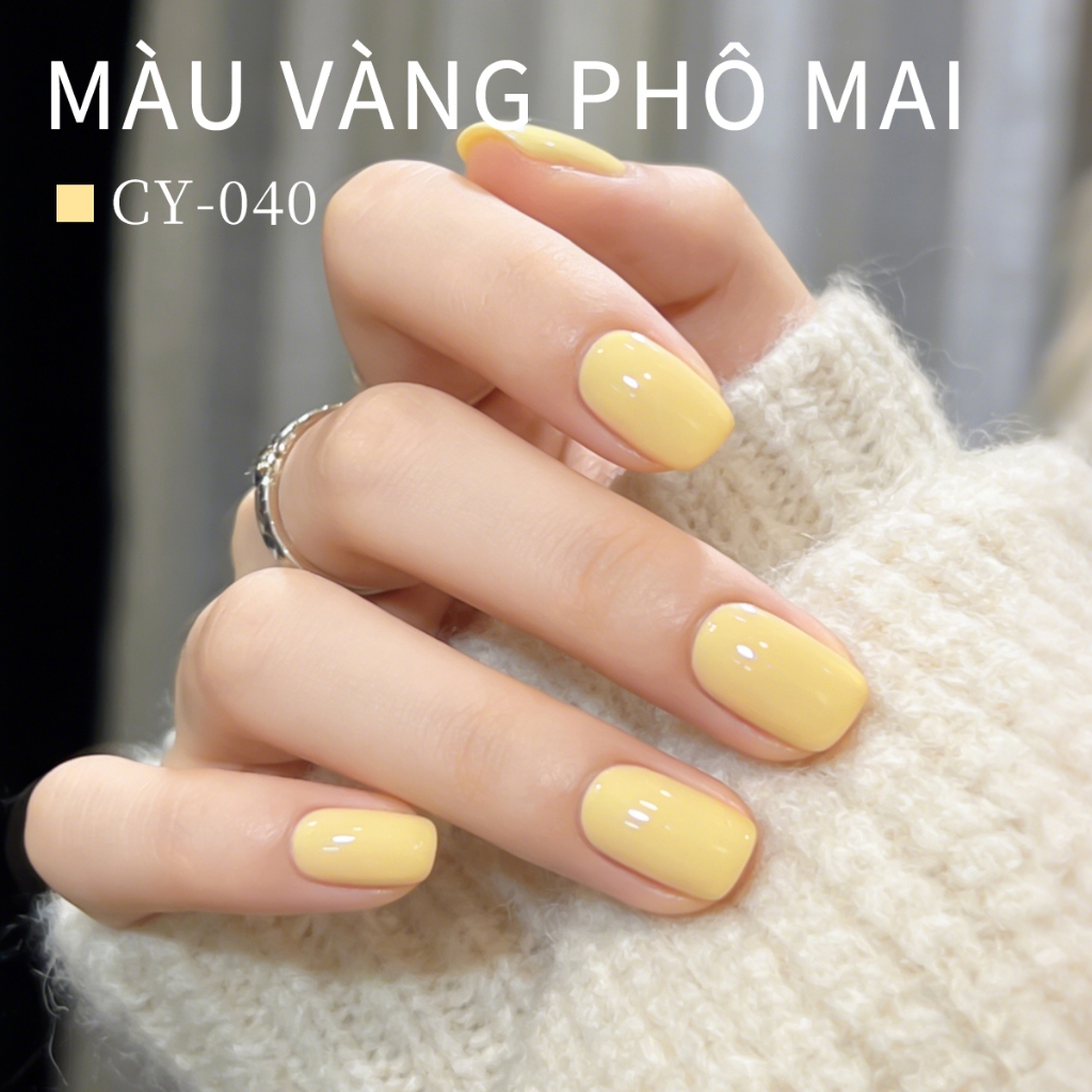 XEIJAYI 40ml - Sơn móng tay dạng gel màu vàng phô mai mới, bền chắc và lâu trôi, thích hợp cho mọi mùa
