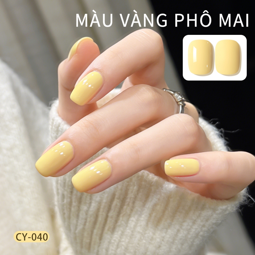 XEIJAYI 40ml - Sơn móng tay dạng gel màu vàng phô mai mới, bền chắc và lâu trôi, thích hợp cho mọi mùa