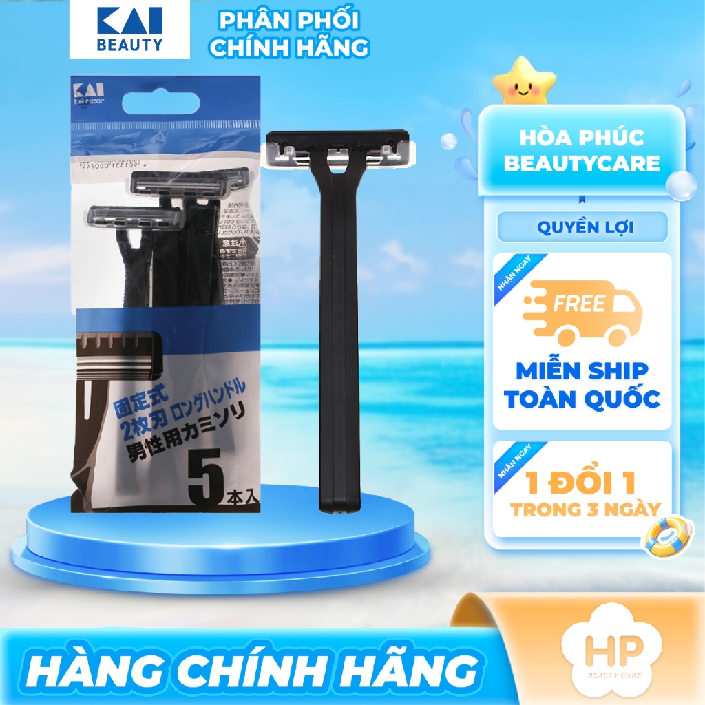 Dao Cạo Râu 2 Lưỡi Kép LUF-20P Kai Razor 0744-GA0025 (Set 5 Cây)