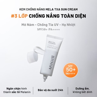 Serum Chống Nắng Arocell Mela TXA Sun Serum SPF50+ PA++++ Chống Tia UV Dưỡng Ẩm Hỗ Trợ Làm Sáng Da 40ml