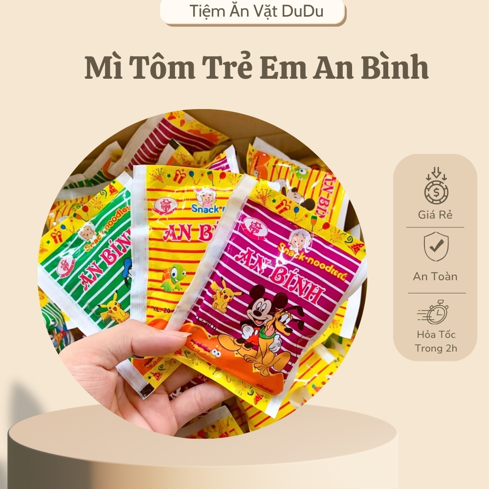(50 Gói) Mì Tôm Trẻ Em An Bình, Mì Tôm Trẻ Em Ăn Vặt, Mì Tôm Trẻ Em Ăn Liền -Tiệm Ăn Vặt Dudu
