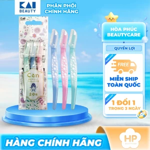 Dao Cạo Lông Mày Lưỡi Thép Không Gỉ Kai Eyebrow For Women 17827 (Set 3 Cây)