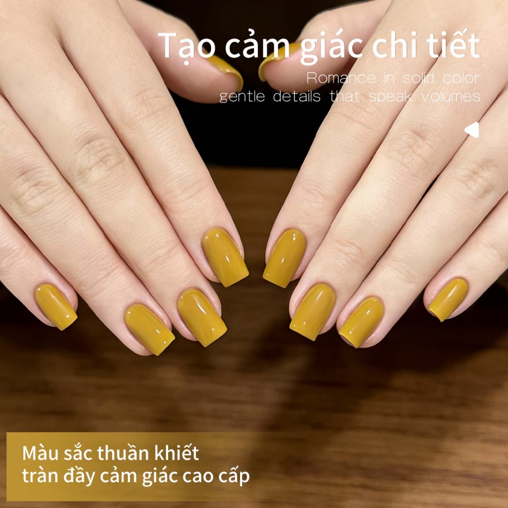 XEIJAYI 40ml - Sơn móng tay dạng gel màu vàng gừng, màu sắc bền lâu, phù hợp với mọi tông da.