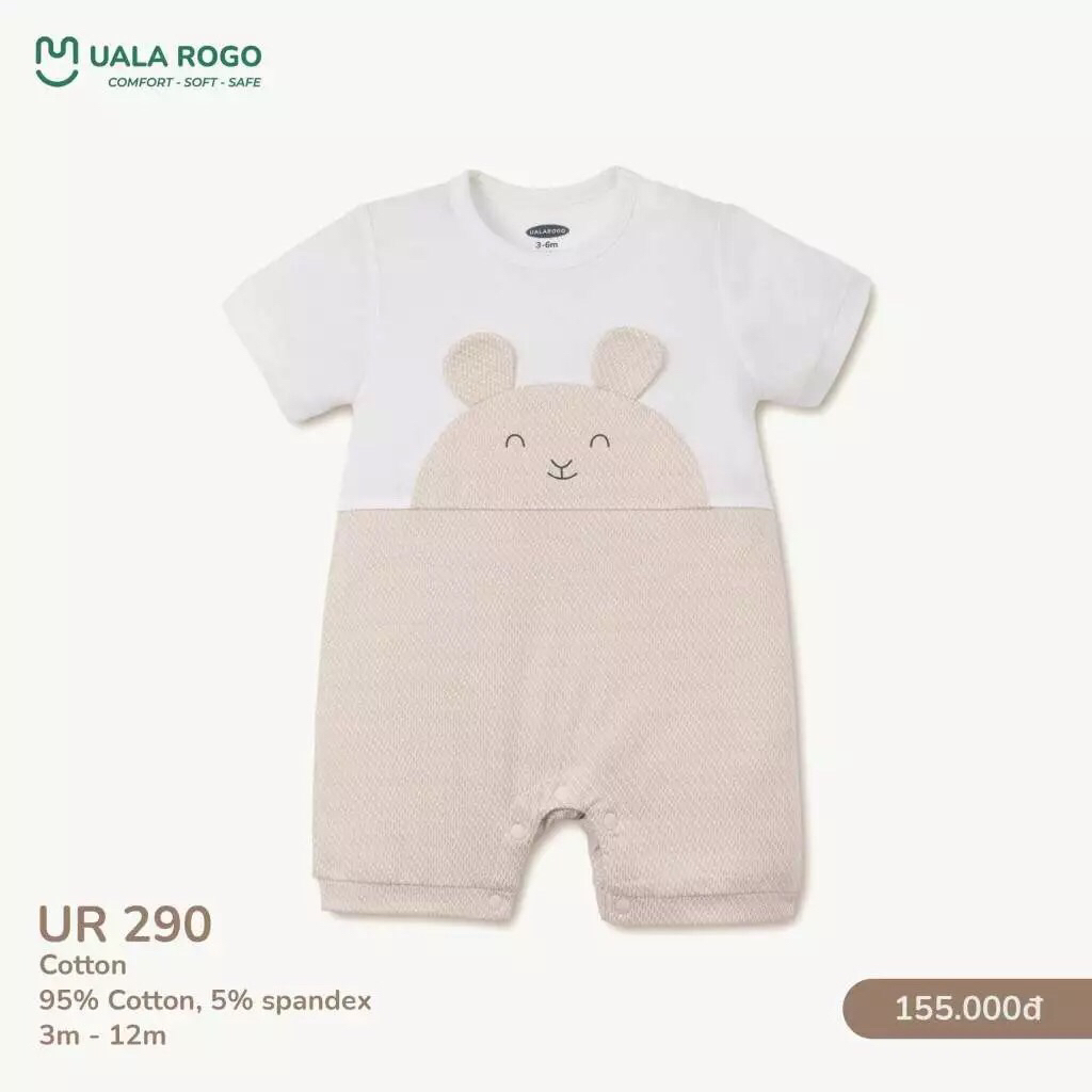 Bodysuit cho bé Ualarogo vải Sợi tre Bamboo mềm mịn