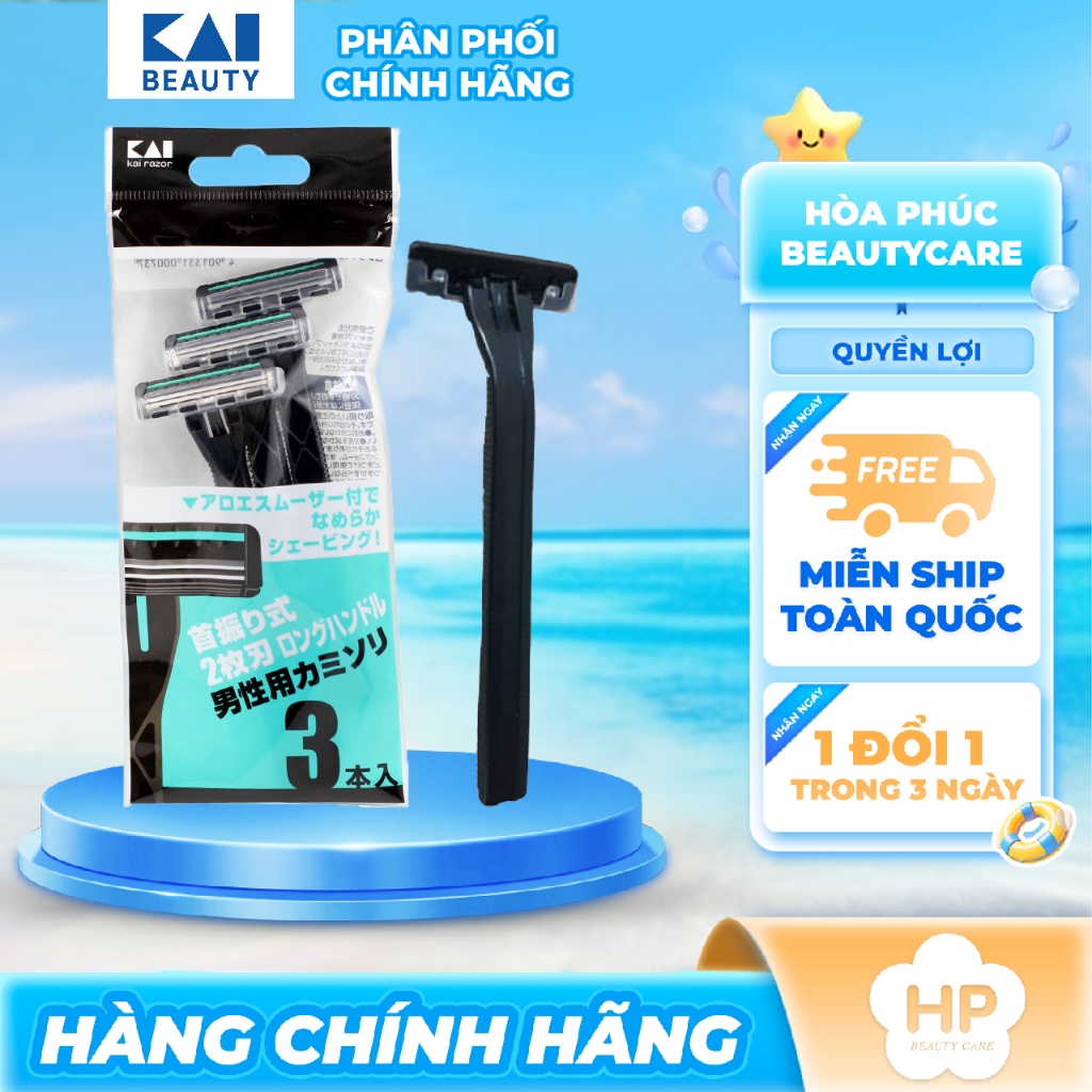 Dao Cạo Râu 2 Lưỡi Kép Kai Razor 00737-GA0023 (Set 3 cây)