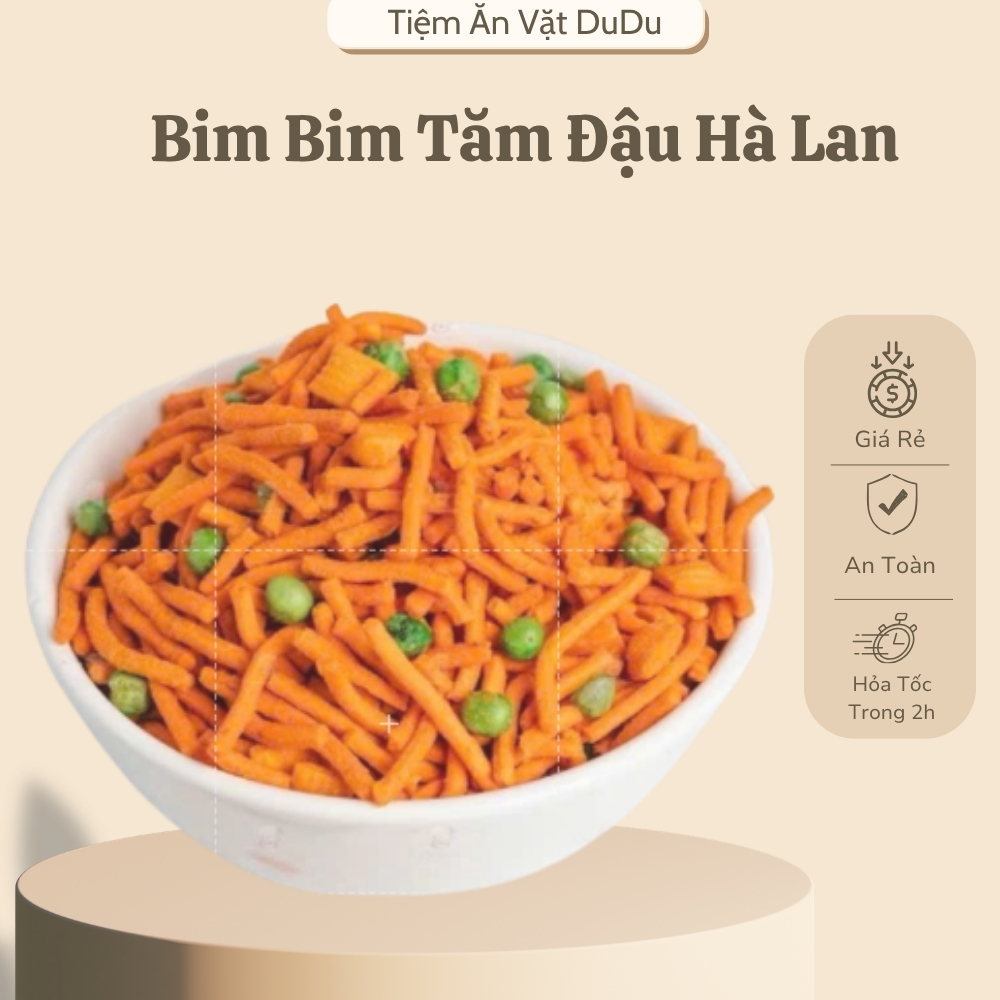 Bim Bim Tăm Đậu Hà Lan Giòn Tan, Bim Bim Ăn Vặt Thơm Ngon, Tăm Đậu Ăn Vặt Tuổi Thơ - Tiệm Ăn Vặt DuDu