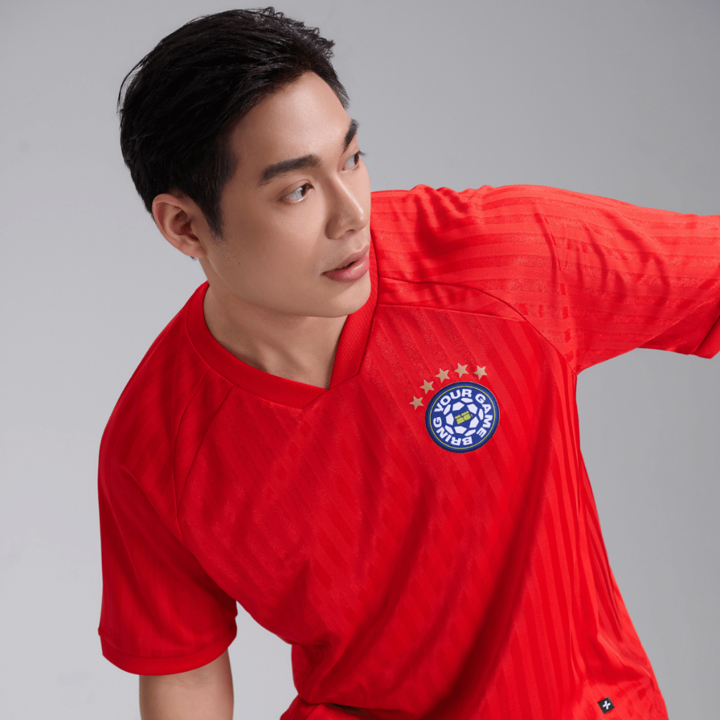 [TẶNG QUẦN SHORT]Áo thun nam cổ V Jacquard Exdry ProActive World Cup áo đa năng thể thao bóng đá, mặc hàng ngày COOLMATE