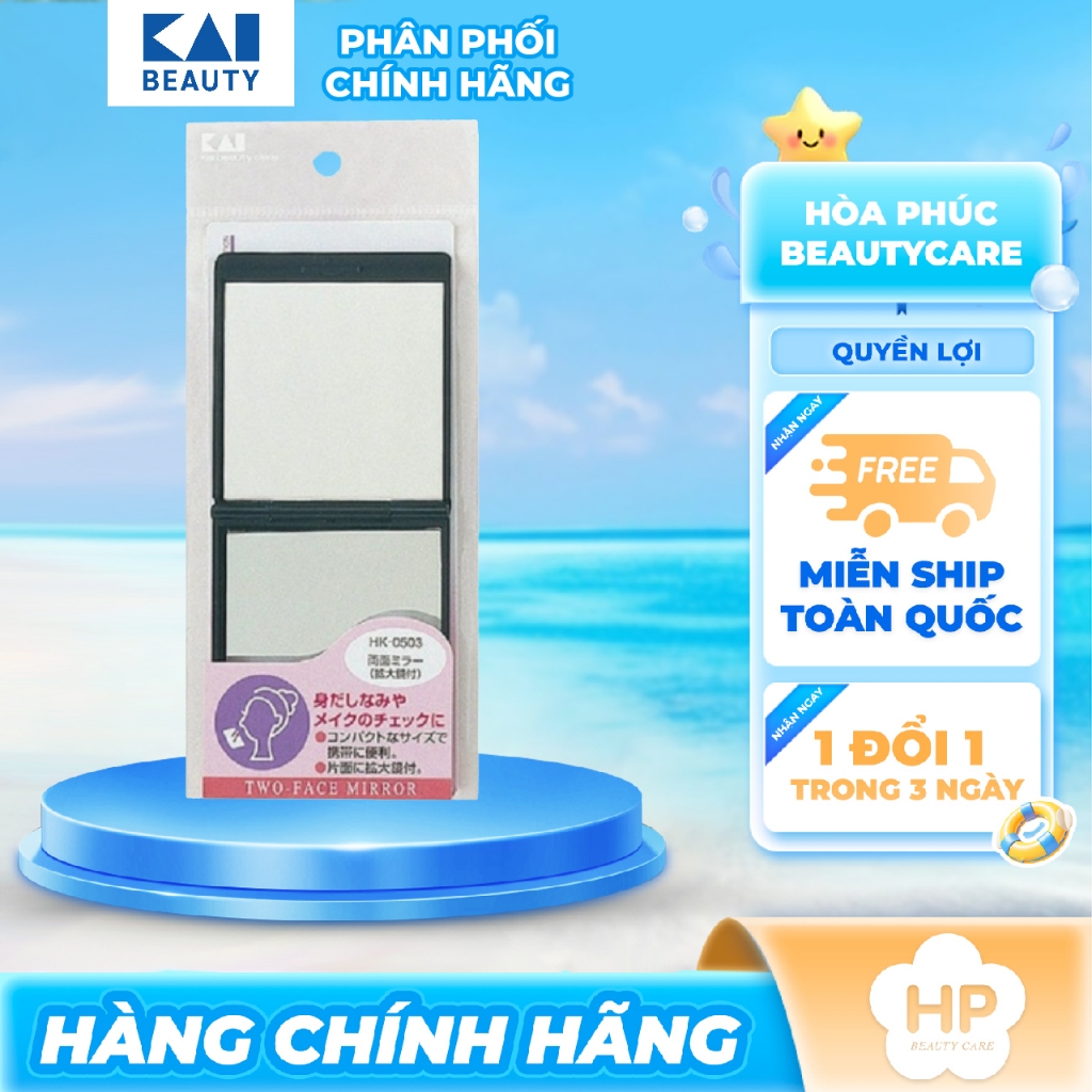 Gương Trang Điểm Hình Vuông Gấp Gọn, Chống Vỡ Kai 75697 - HK0503 (1 Bịch / 1 Gương)