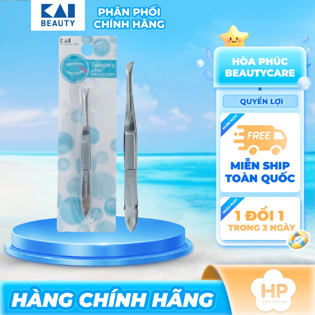 Nhíp Nhổ Lông Mày Bằng Thép Kai Tweezers 78132 - HL0401 (Màu Xanh)