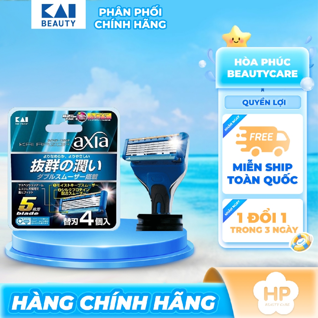 Set Đầu Lưỡi Dao 5 Lưỡi Kép Kai Razor Axia 00614 (Set 4 Lưỡi Dao)