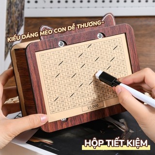 Hộp gỗ tiết kiệm tiền giá trị, ống tiết kiệm hữu ích, dùng cho tiền giấy, tiền xu, thiết kế tiết kiệm theo đơn giá