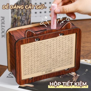 Hộp gỗ tiết kiệm tiền giá trị, ống tiết kiệm hữu ích, dùng cho tiền giấy, tiền xu, thiết kế tiết kiệm theo đơn giá
