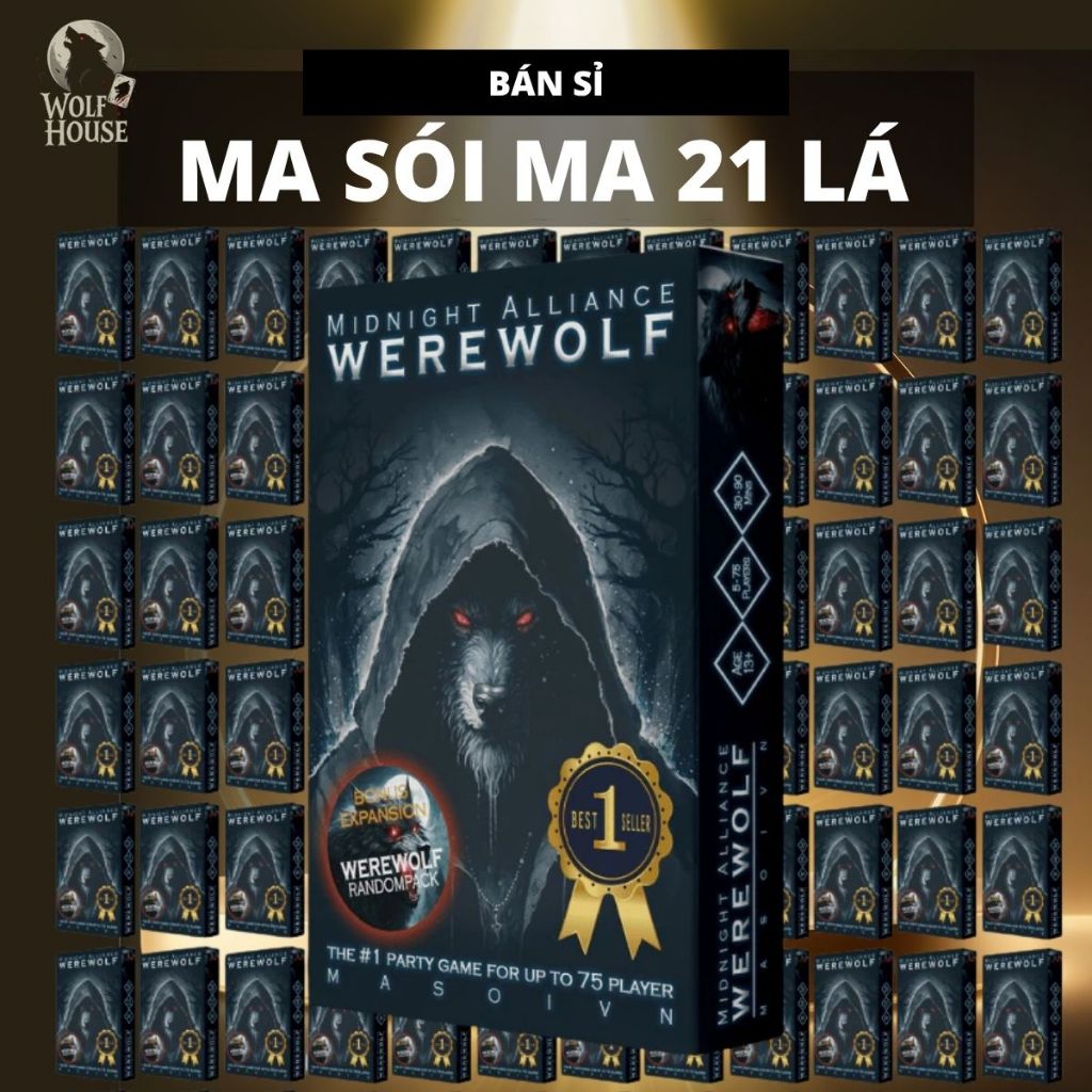 [Sỉ] Bộ Bài Ma Sói Midnight Alliance 21 Lá Giấy Cứng Nhỏ Gọn Drinking And Board Game THE KAS