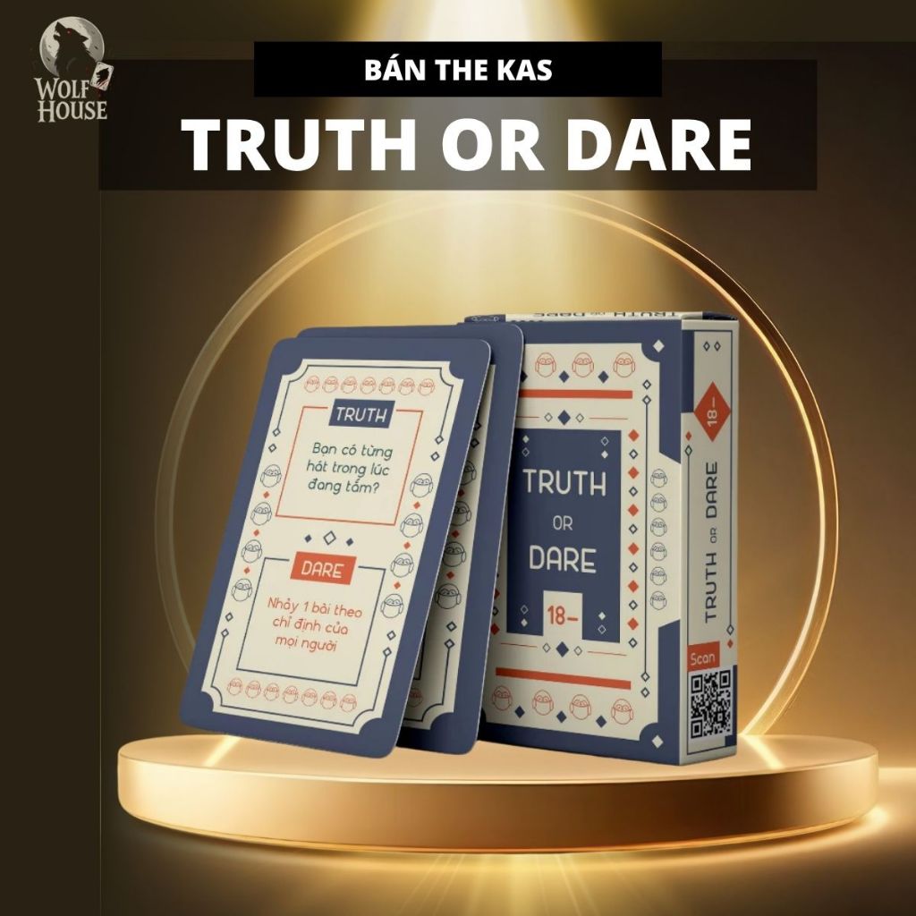 Bộ Bài Truth Or Dare Drinking Game 50 Lá Giấy Cứng Thử Thách Thú Vị Party Game