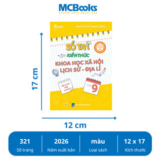 Sách - Sổ Tay Kiến Thức Khoa Học Xã Hội Lịch Sử – Địa Lí Lớp 9 MCBooks