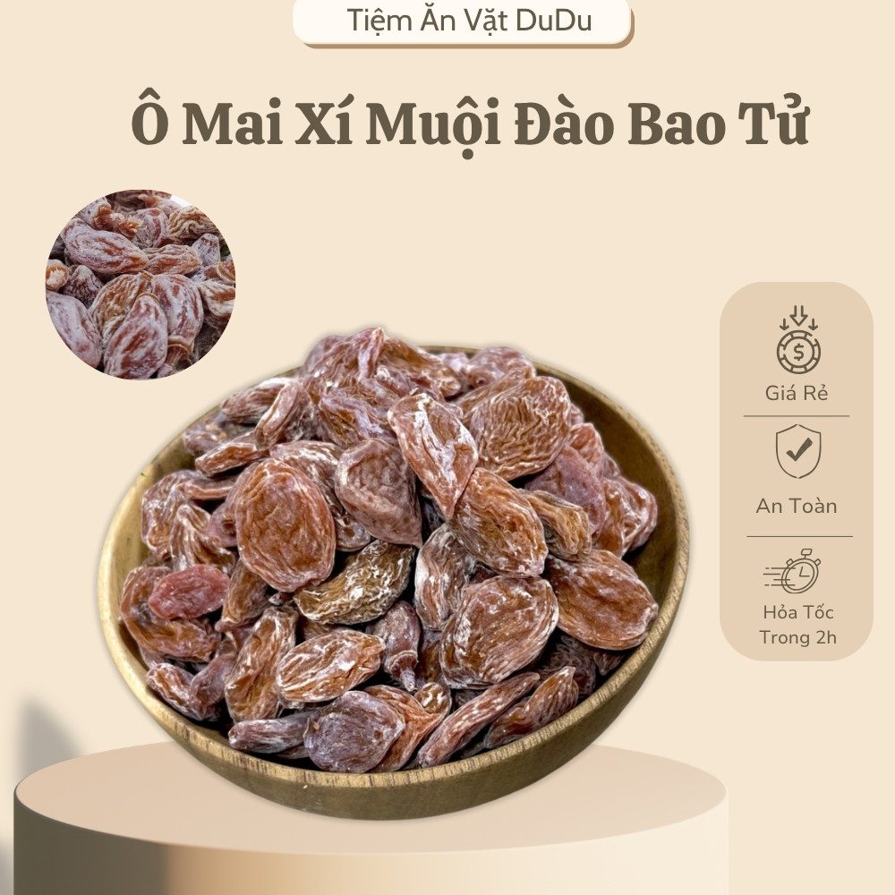 Ô Mai Xí Muội Đào Bao Tử Vị Chua Ngọt, Ô Mai Đào Xí Muội Ăn Vặt - Tiệm Ăn Vặt Dudu