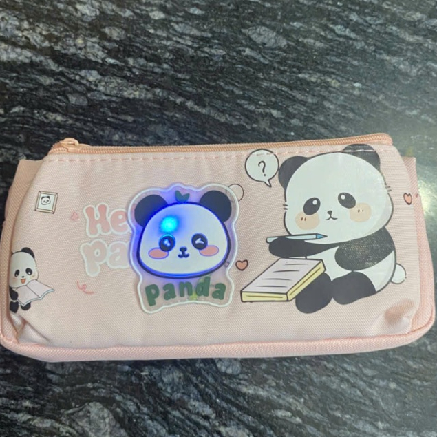 Ví Bút Dễ Thương Baby Study Panda Hộp Bút Vải Khóa Kéo Mini Cho Học Sinh