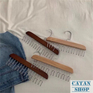 Móc Gỗ Treo Quần Áo, Móc Đa Năng 8 Móc Treo Đồ Tiện Lợi Tiết Kiệm Không Gian Tủ Gỗ Tự Nhiên Chống Gỉ