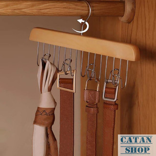 Móc Gỗ Treo Quần Áo, Móc Đa Năng 8 Móc Treo Đồ Tiện Lợi Tiết Kiệm Không Gian Tủ Gỗ Tự Nhiên Chống Gỉ
