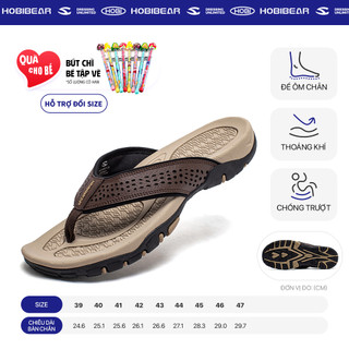 Dép tông nam chính hãng HOBIBEAR HR5061, dép kẹp người lớn quai da cao cấp