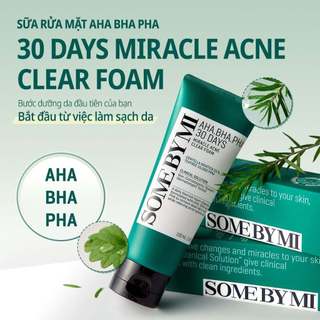 Sữa Rửa Mặt Giảm Mụn Some By Me AHA-BHA-PHA 30 Days Miracle Acne Clear Foam 100ml