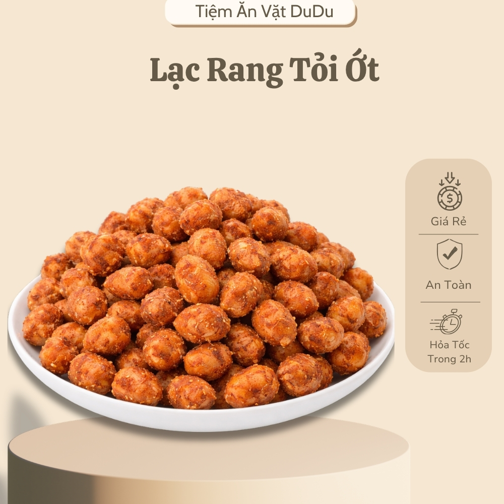 Lạc Rang Tỏi Ớt Cay Giòn, Lạc Rang Tẩm Vị Thơm Ngon Thấm Vị, Đậu Phộng Tỏi Ớt Thơm Cay - Tiệm Ăn Vặt Dudu