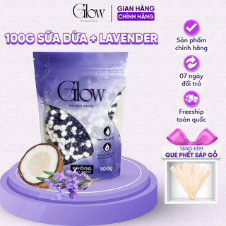 Sáp Wax Lông Mix Lavender + Sữa Dừa Túi 100gr Chuyên Dùng Wax Bikini, Nách GLOWWAXING CHE TÊN