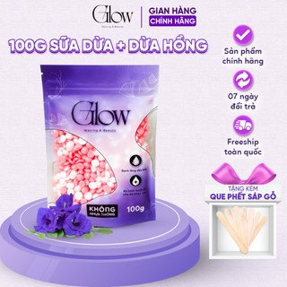 Sáp Wax Lông Mix Hoa Hồng + Sữa Dừa Túi 100gr Cao Cấp Siêu Bám Lông Glow Waxing CHE TÊN