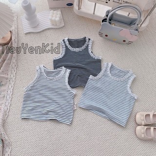 Áo hè trẻ em, Áo sát nách bé gái kẻ nhiều màu 9-26kg A579 Tiểu Yến KID