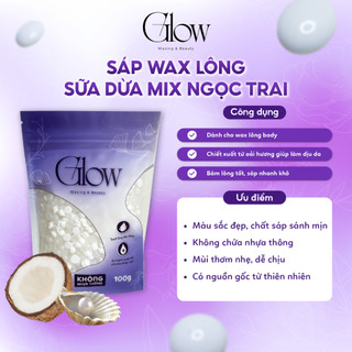 Combo 100Gr Sáp Wax Lông Premium Sữa Dừa Mix Trong Suốt GLOW WAXING + Mỡ Trăn Nguyên Chất 100% 10ml