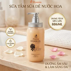 Sữa Tắm Trắng Da Hương Nước Hoa Hyamin 886ml – Collagen, Vitamin E & B5, Da Mềm Mịn, Quyến Rũ